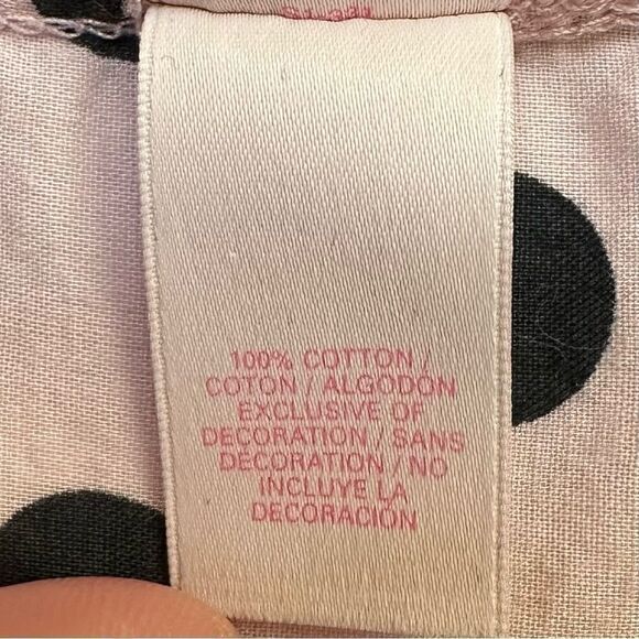 Victoria’s Secret Pink Black Polka Dot Button Down Pajama Top - Picture 11 of 12